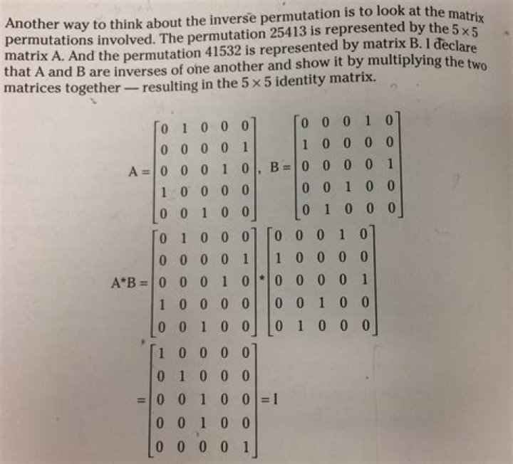 Finding the matrix of a permutation