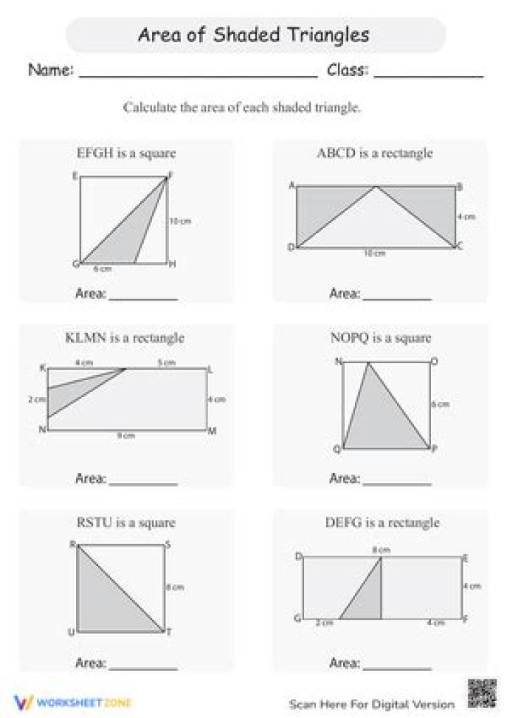 Finding the shaded area in a triangle