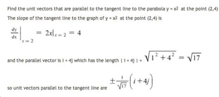 Finding the unit vectors parallel to a tangent line