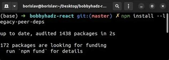 Fix the upstream dependency conflict installing NPM packages
