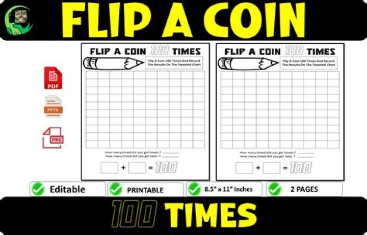 Flip a Coin 100 times - Heads then Tails