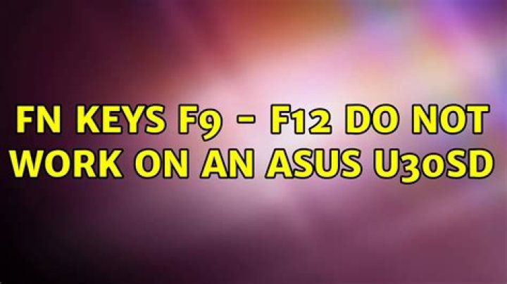 FN keys F9 - F12 do not work on an Asus U30sd 