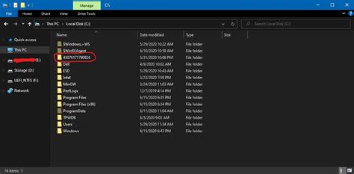 Folders with random number appear on root C: drive