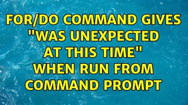 FOR/DO command gives 