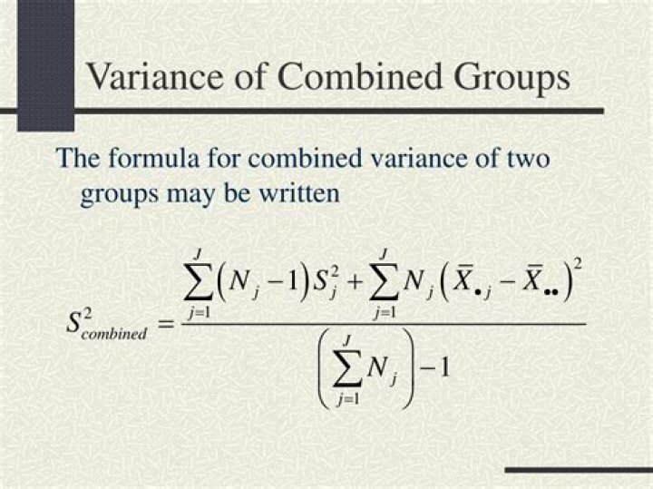 Formula of combined variance of two data sets yields wrong output