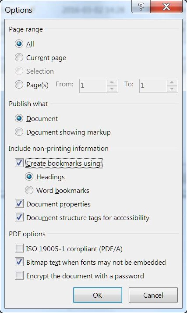 From Word to PDF including bookmarks