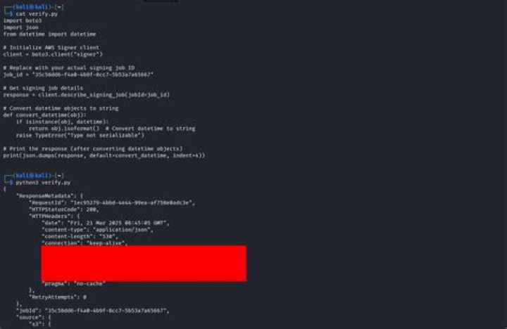 Generate the AWS HTTP signature from boto3