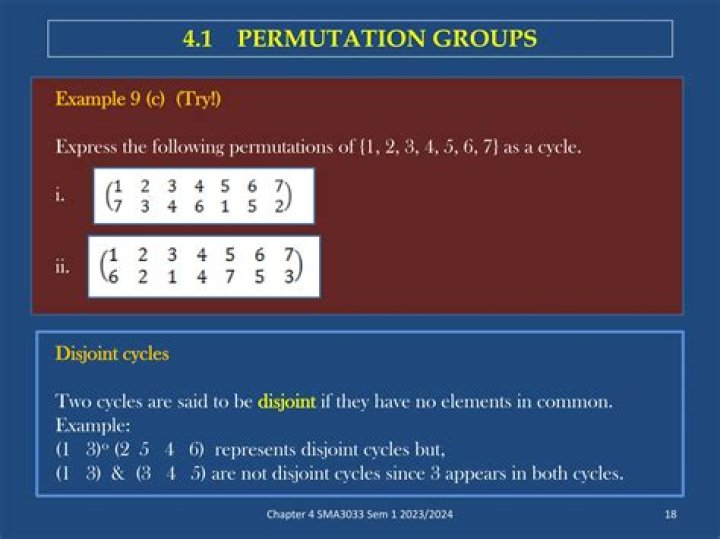 Generators of permutation group