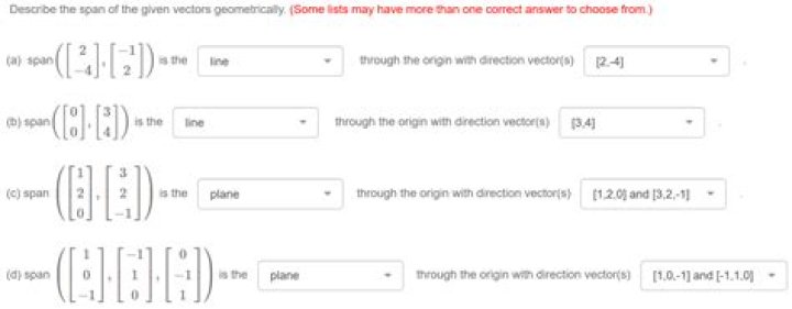 Geometrically, what is the span of vectors?