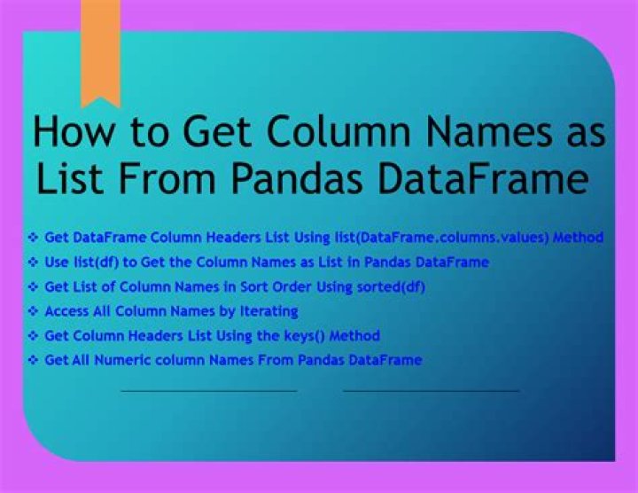 Get a list from Pandas DataFrame column headers