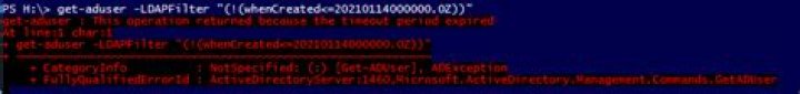 Get-ADUser with whenCreated in filter