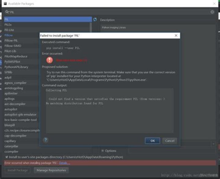 Get error when try to install PIL [duplicate]