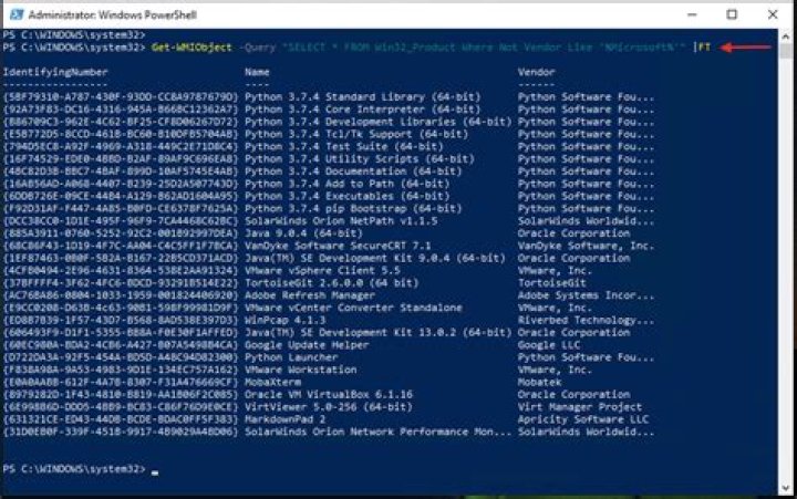 Get installed applications in a system