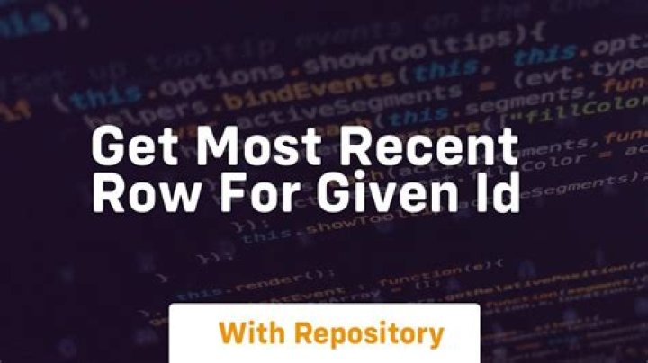 Get most recent row for given ID
