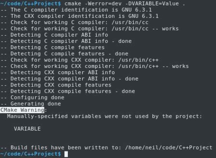 Get rid of CMake warning 'Manually-specified variables were not used by the project'