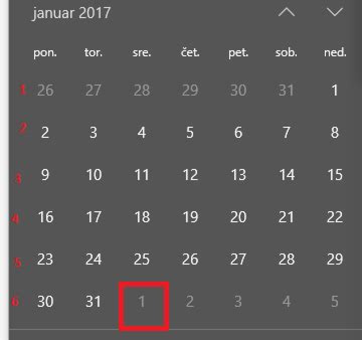 Get week number in year from date