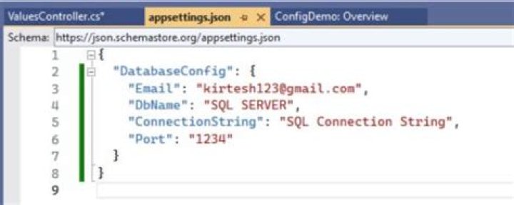 Getting value from appsettings.json in .net core