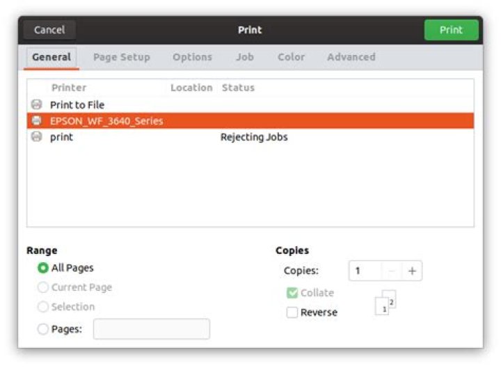 Ghost printer in print dialog box but not in printer control panel