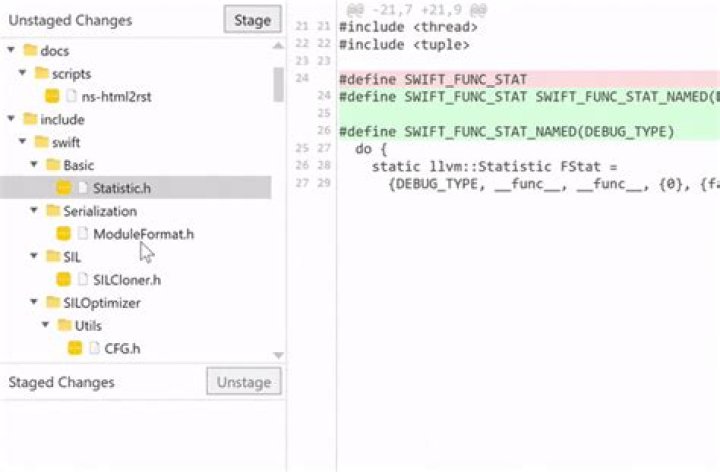 GIF of partial stash functionality in git-fork