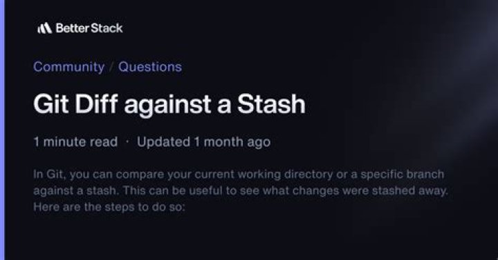 Git diff against a stash