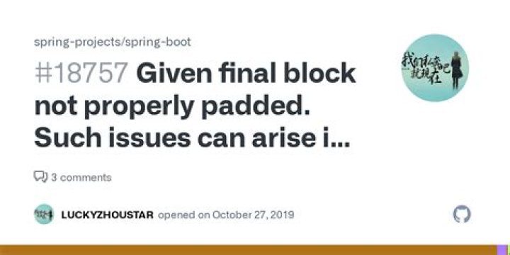 Given final block not properly padded
