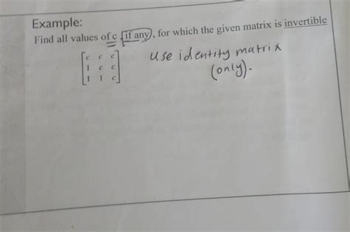 Given matrix is