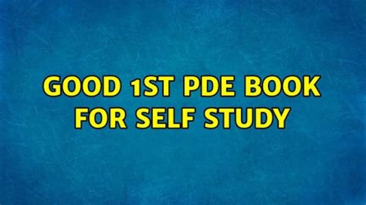 Good 1st PDE book for self study