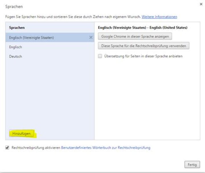 Google Chrome is in German. How do I make it English?