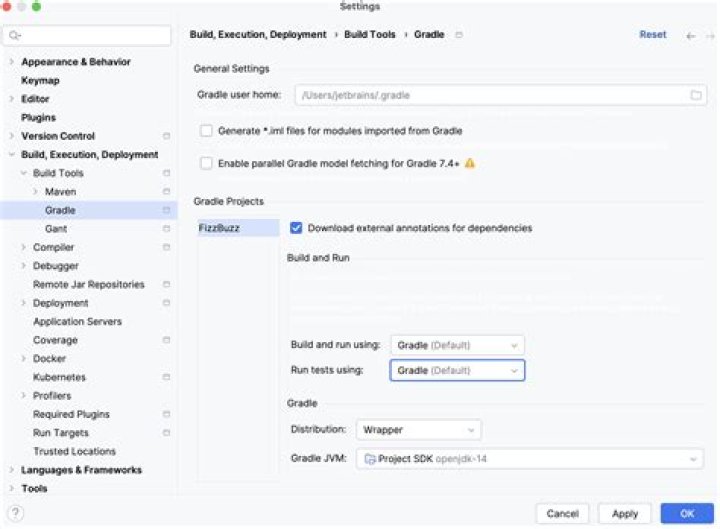 Gradle Settings Link