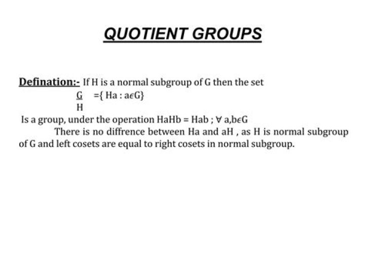Group Theory - Quotient group notation?