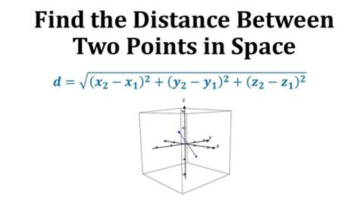 Half distance between two points in space