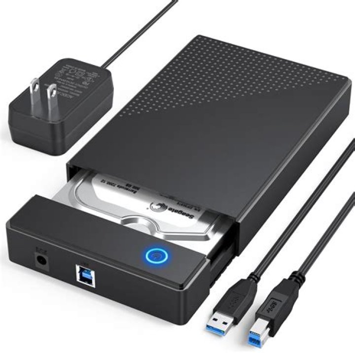 Hard drive enclosure for single SATA drive that has USB and Ethernet connections