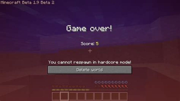 Hardcore death screen