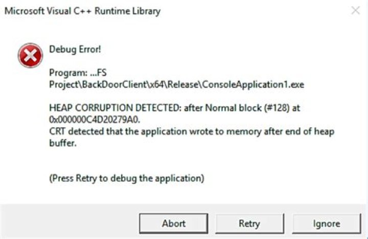 Heap Corruption Detected: after Normal block (#126)