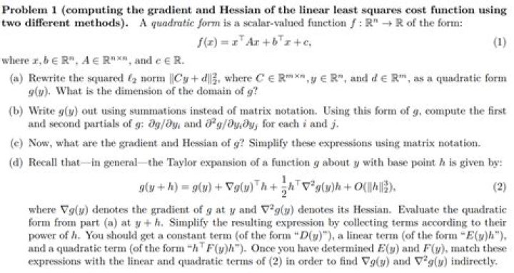 Hessian on linear least squares problem