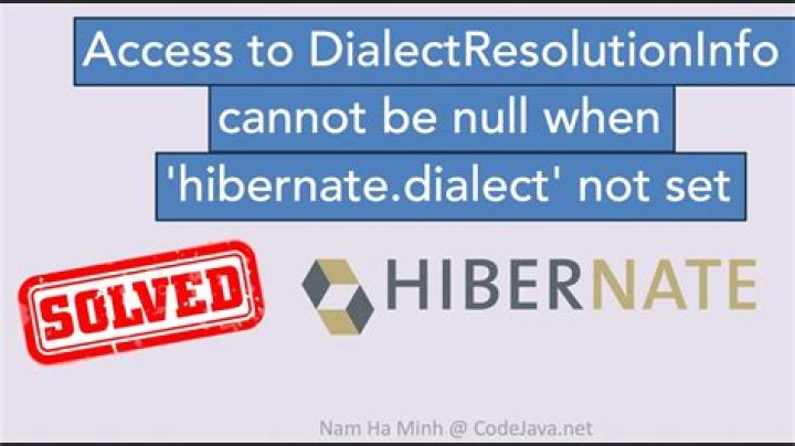 Hibernate cannot determine dialect