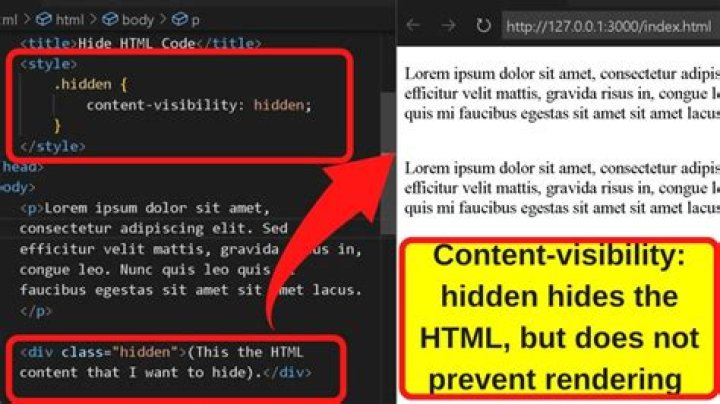 Hide text within HTML?