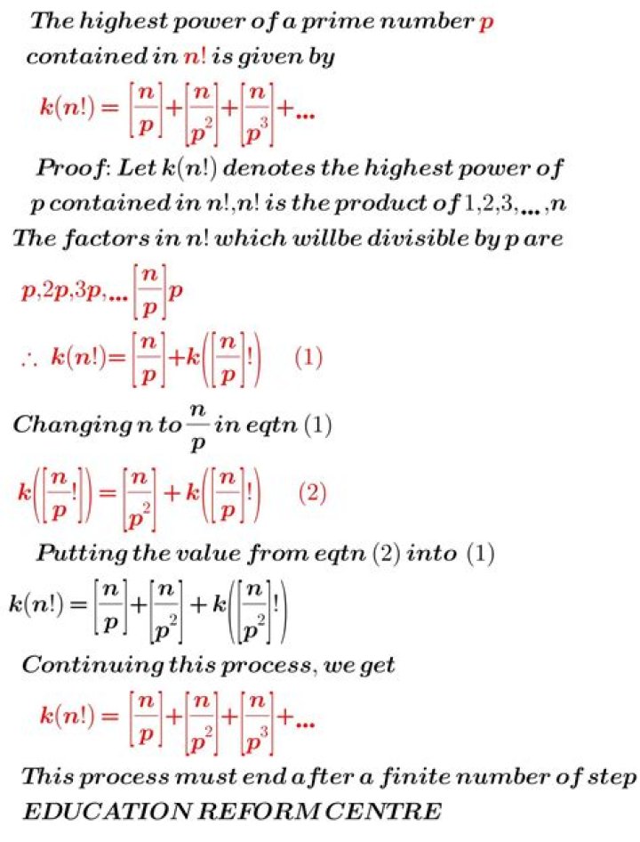 Highest power of a prime $p$ dividing $N!$