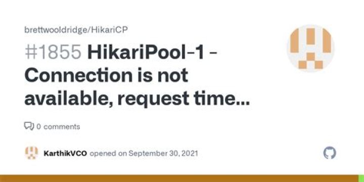 HikariPool-1 - Connection is not available, request timed out after 30000ms for very tiny load server