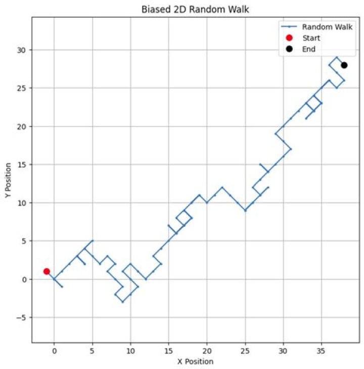 Hitting probability of biased random walk on the integer line