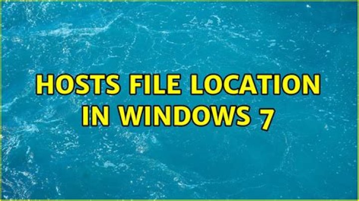Hosts file location in Windows 7
