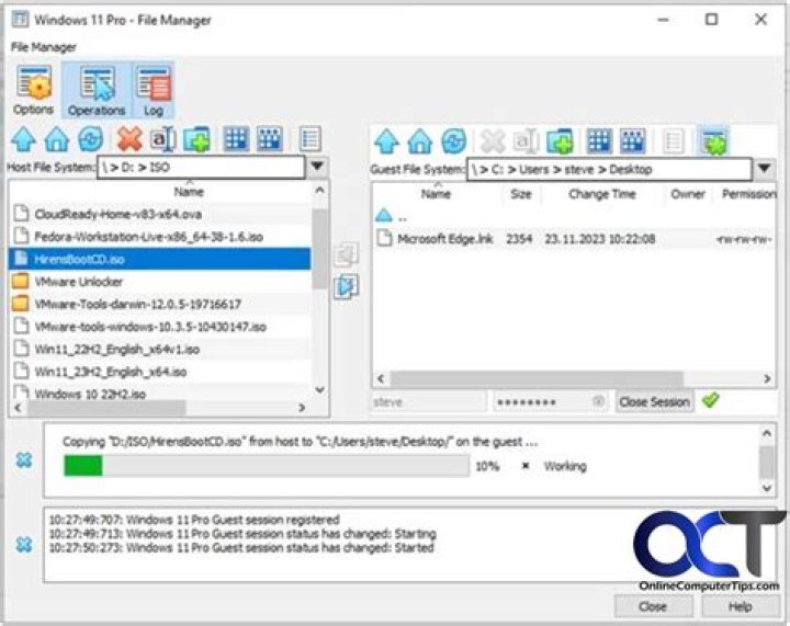 How can host access the files on guest on VM?