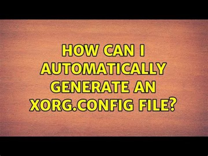 How can I automatically generate an Xorg.config file?