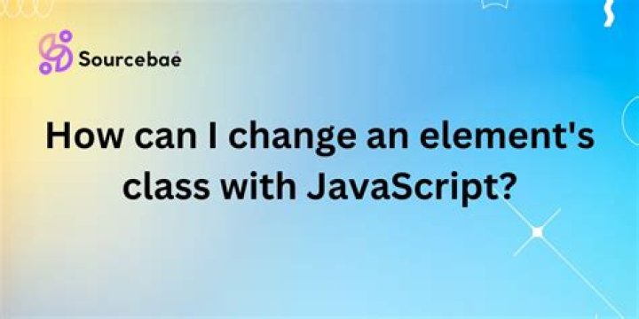 How can I change an element's class with JavaScript?