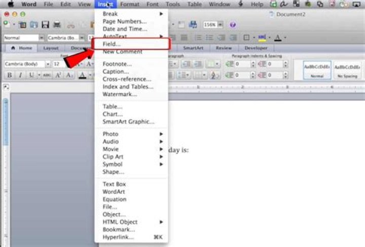 How can I change the document title in word by typing it into a field in the document?