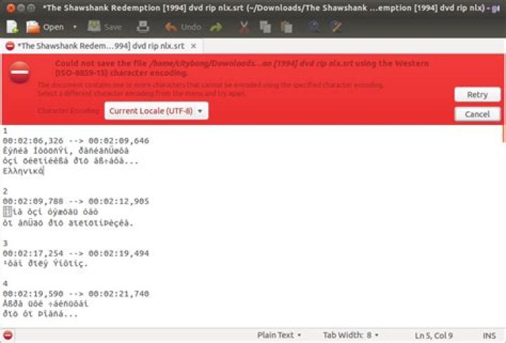 How can I change the encoding of a subtitle file?