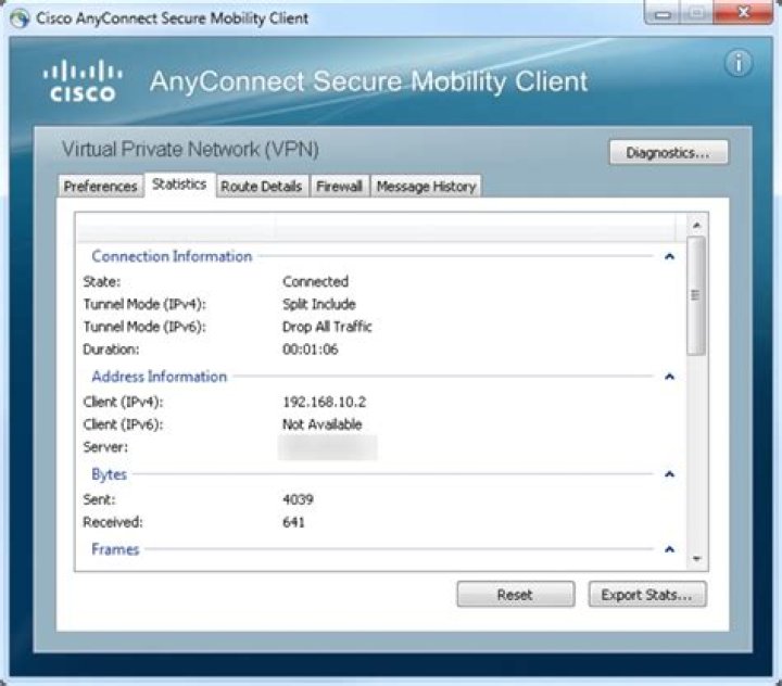 How can I change the MTU of a Cisco Anyconnect VPN?