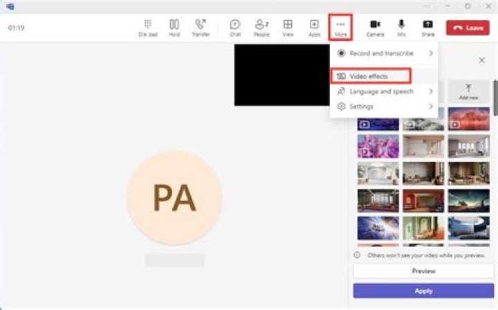 How can I choose a background for Microsoft Teams