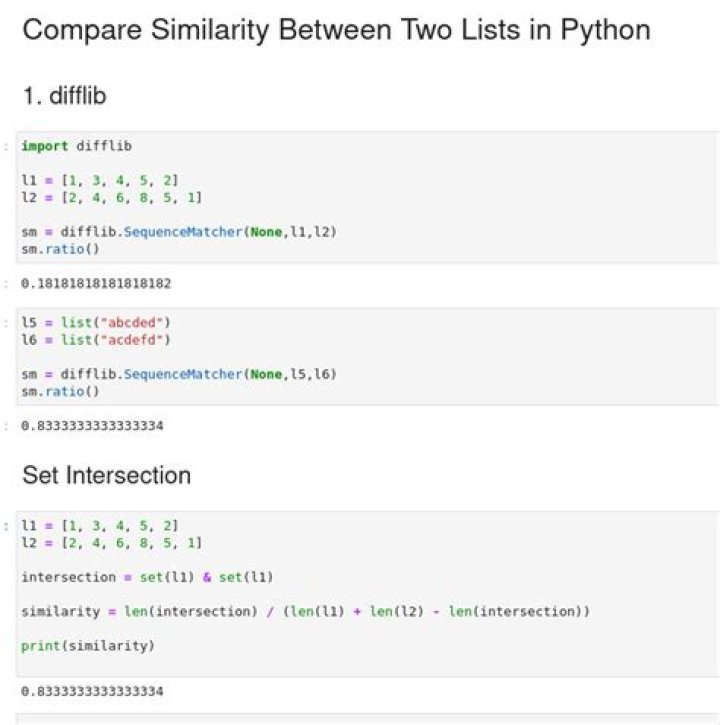 How can I compare two ordered lists in python?