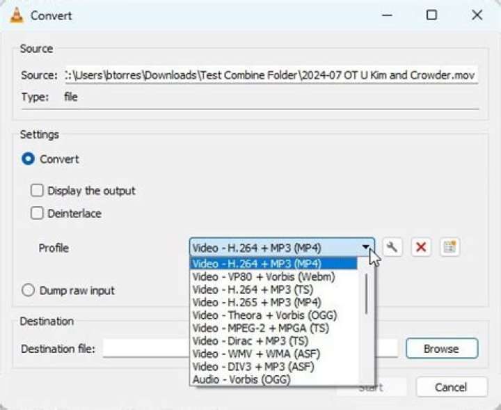How can I convert .264 file to .mp4